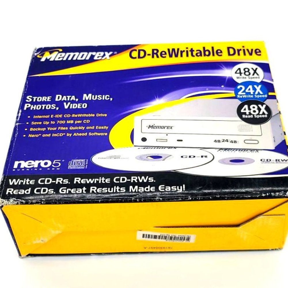 Memorex CD ReWritable Drive 48x Write Speed 24x Rewrite Speed 48x Read Speed
